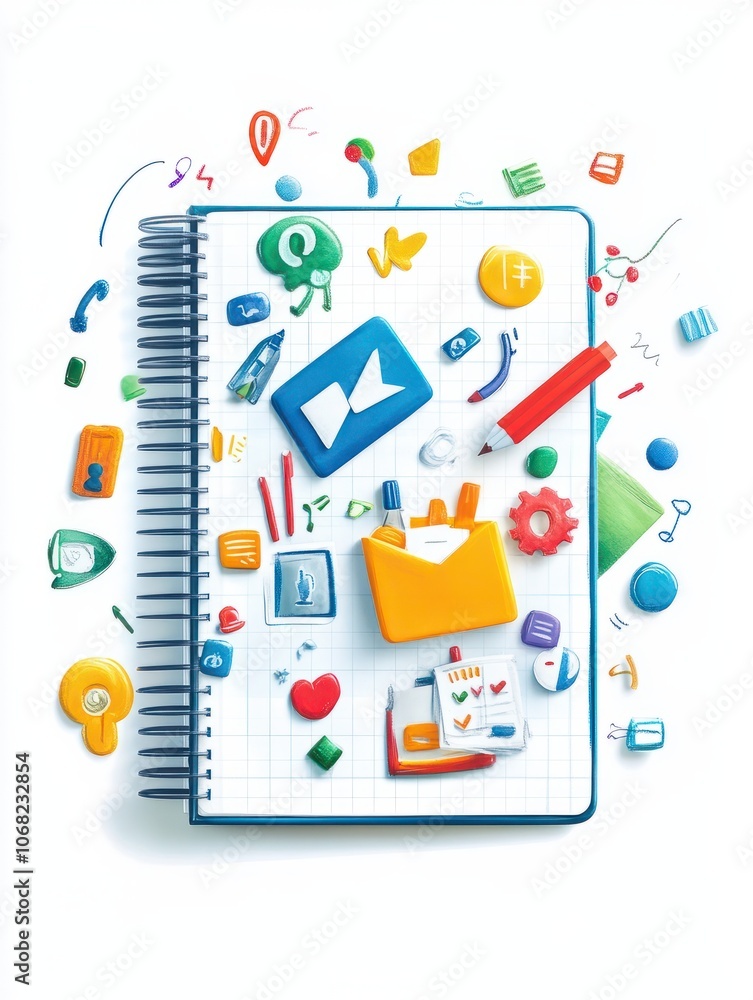 Notes in a notebook about social media strategy. Notes in a notebook about social media strategy.