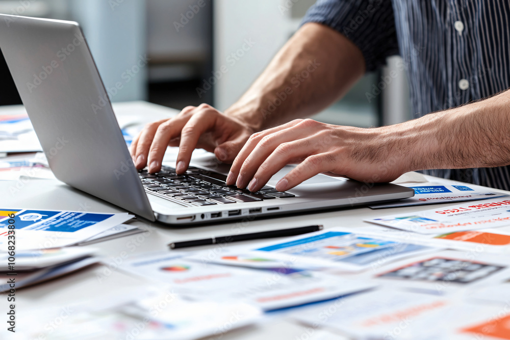 a digital marketing expert analyzing geo-targeted advertising data on a laptop a digital marketing expert analyzing geo-targeted advertising data on a laptop