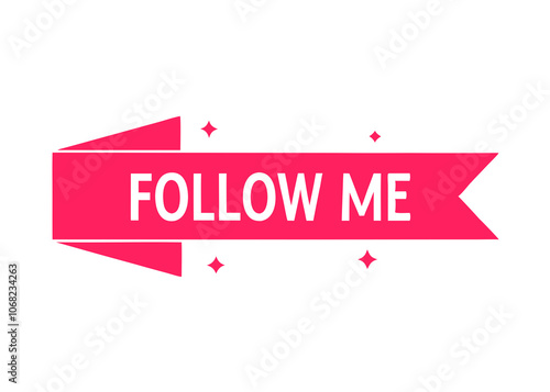 Minimalist Follow Me Lower Third Button Vector Graphics Element