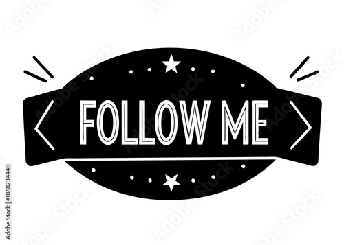 Minimalist Follow Me Lower Third Button Vector Graphics Element