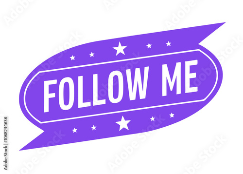 Minimalist Follow Me Lower Third Button Vector Graphics Element