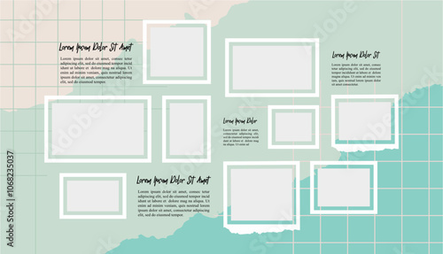 Pictures or photos frame collage layout abstract photo frames and digital photo wall template