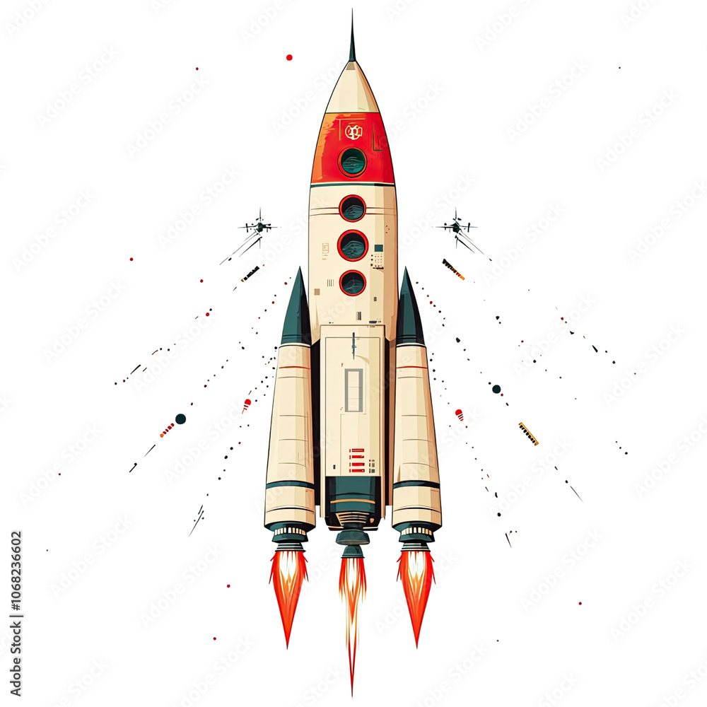 Rocket Isolated On Transparent Background, Generative AI Rocket Isolated On Transparent Background, Generative AI