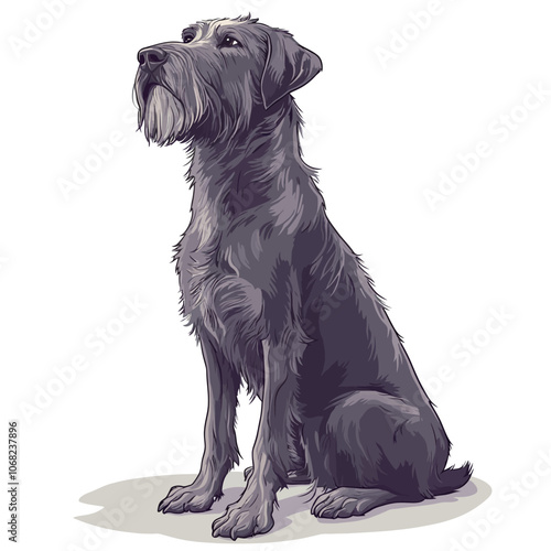 vector illustration of a dog breed schnauzer on a white background 