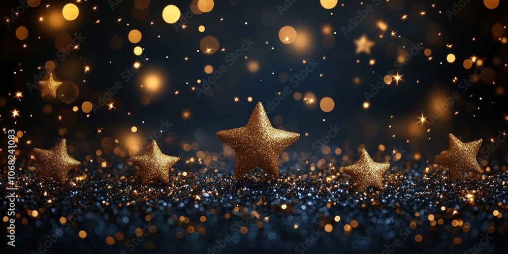 Glittering Stars with Sparkling Bokeh Effect Glittering Stars with Sparkling Bokeh Effect