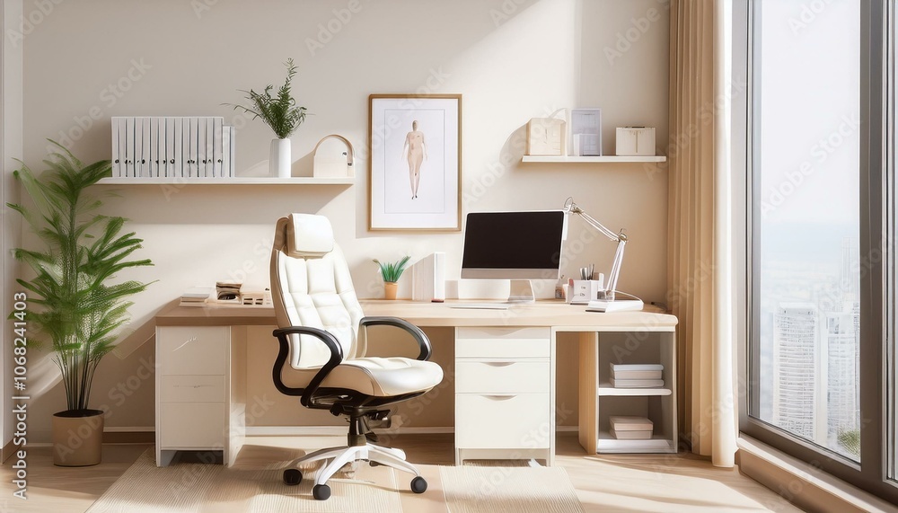 Modern beige doctor office interior Modern beige doctor office interior