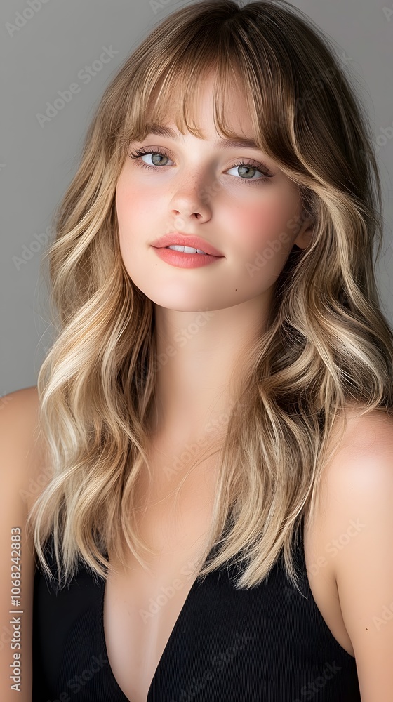 Young woman showcases natural beauty with effortless glam Young woman showcases natural beauty with effortless glam