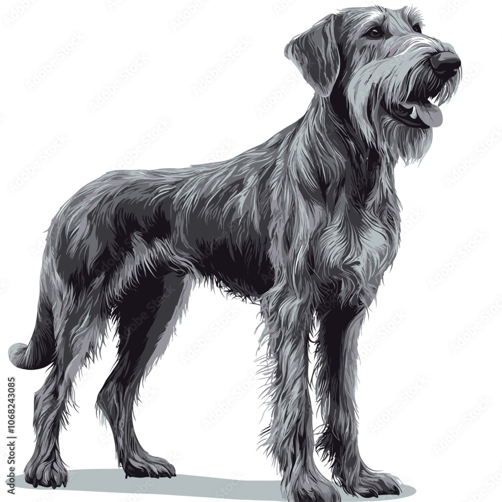 Vector image of a dog breed Irish Terrier on a white background Vector image of a dog breed Irish Terrier on a white background