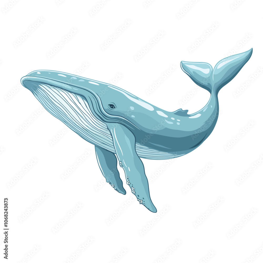 Obraz premium Whale. Isolated on a white background. Vector illustration.