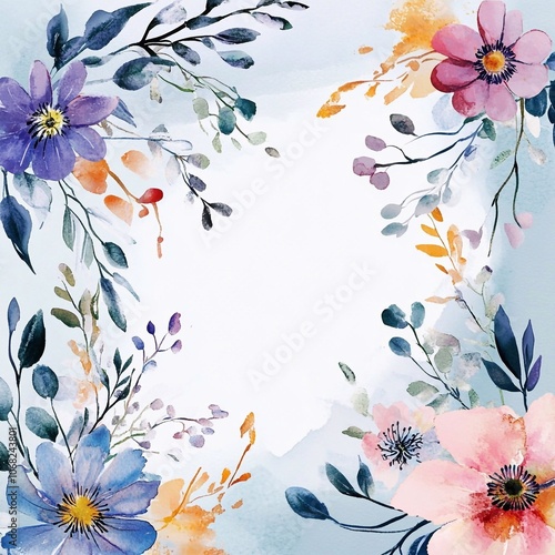 Wallpaper Mural Elegant watercolor floral template for wedding invitations, birthday and Mother's Day cards, flyers, posters, banners, brochures, social media posts, advertisements, events and page covers. Torontodigital.ca