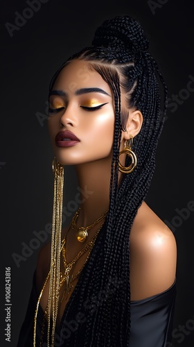 Stunning model showcases bold beauty and style