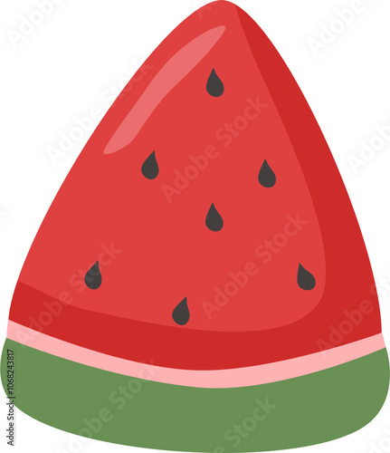 Hand drawn watermelon fruit vector flat illustration