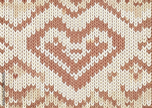 Heartwarming Fair Isle Knit Pattern for Valentine's Day - Scandinavian Inspired Seamless Design for Knitting and Crochet Projects, Perfect for Crafts and Seasonal Decorations