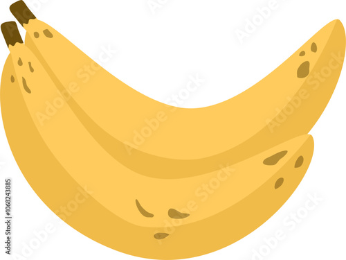 Hand drawn banana fruit vector flat illustration