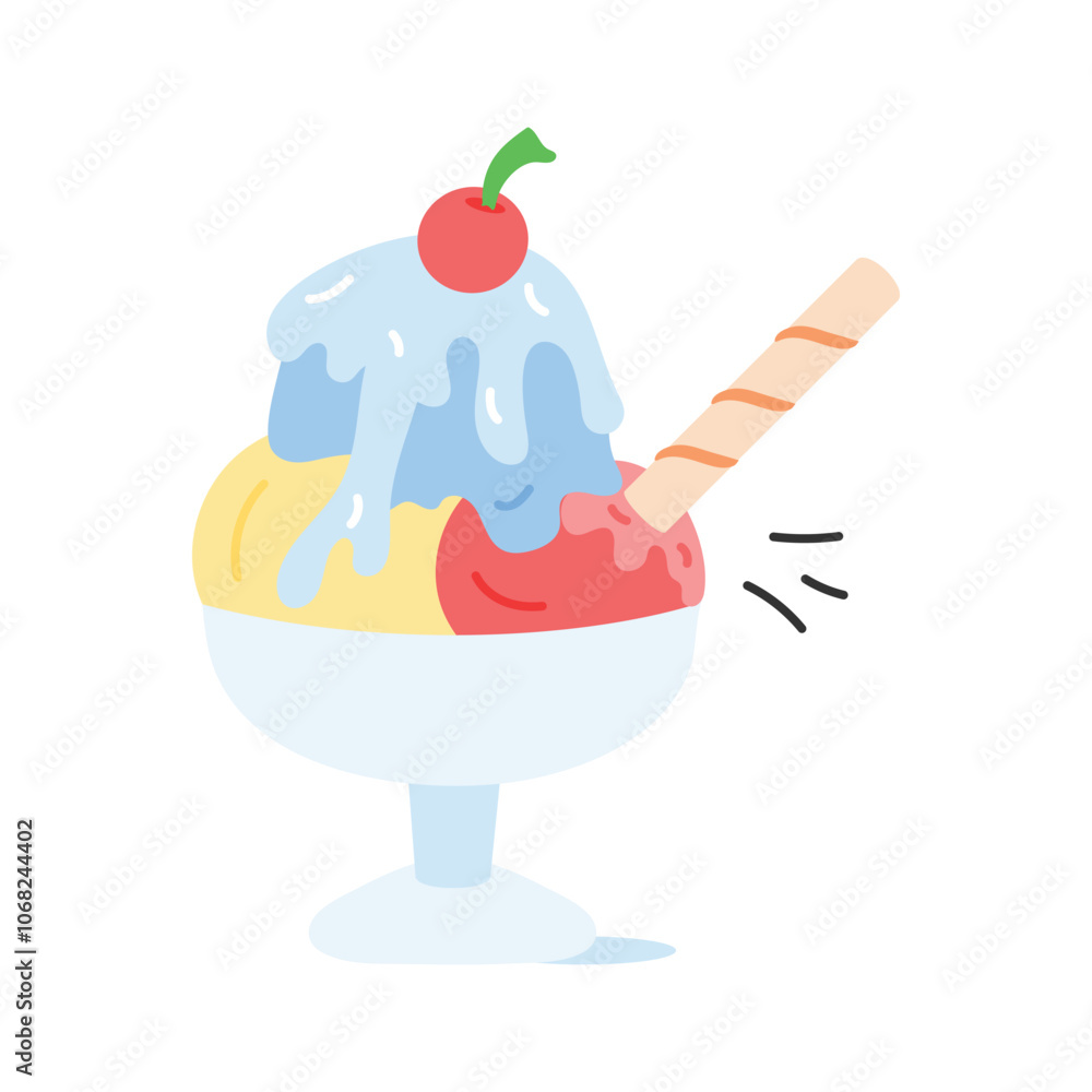 Easy to use icon of ice cream cup in modern style Easy to use icon of ice cream cup in modern style