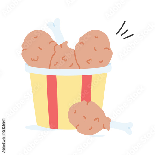 Get this amazing icon of chicken drumstick in trendy style