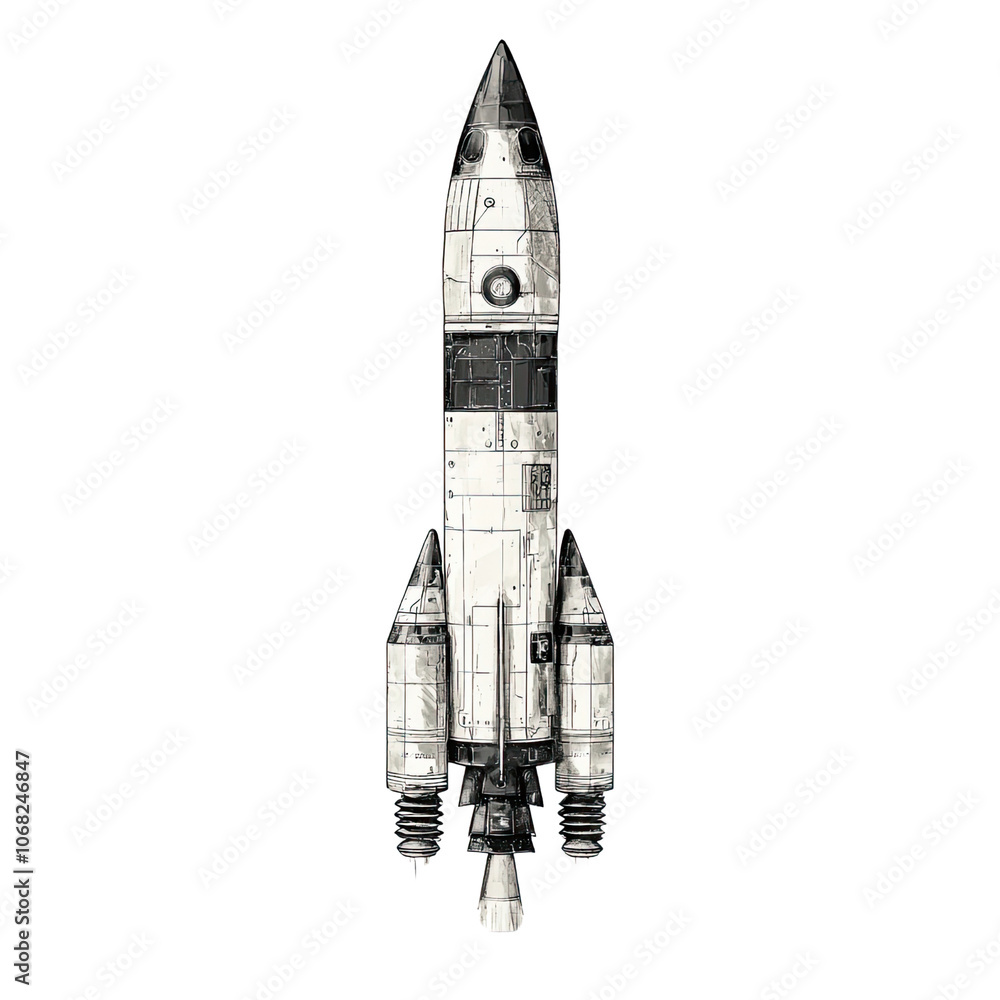 Rocket Isolated On Transparent Background, Generative AI Rocket Isolated On Transparent Background, Generative AI