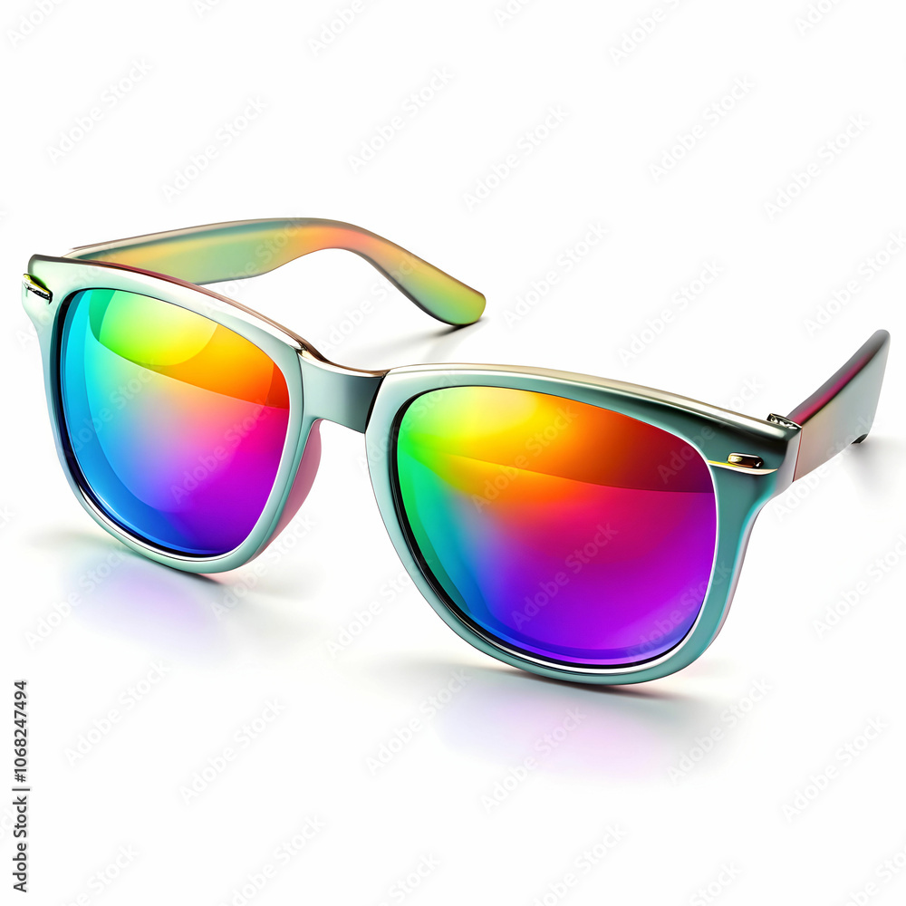 a-pair-of-stylish-sunglasses-with-colorful--reflec a-pair-of-stylish-sunglasses-with-colorful--reflec