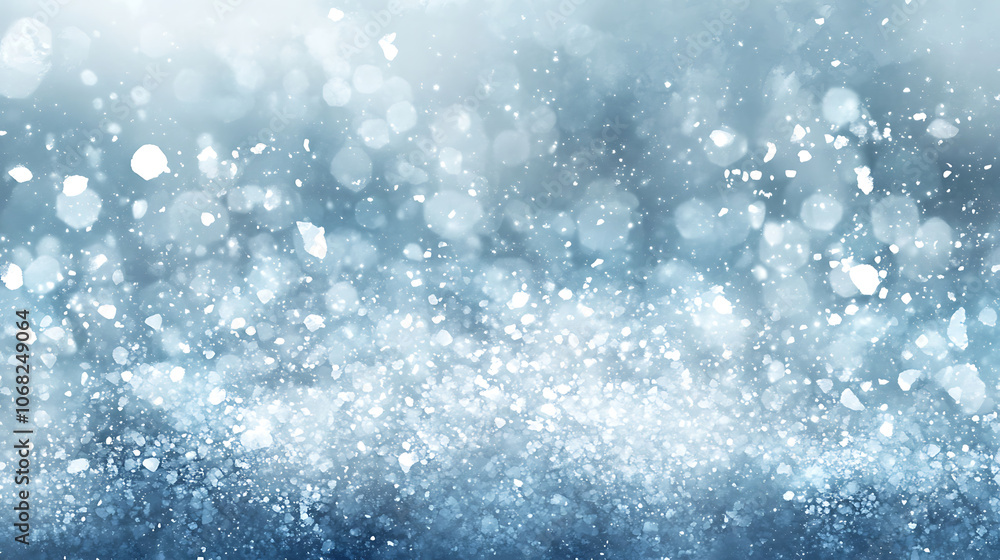 Sparkling icy blue backdrop with crystal like light and snowflakes Sparkling icy blue backdrop with crystal like light and snowflakes