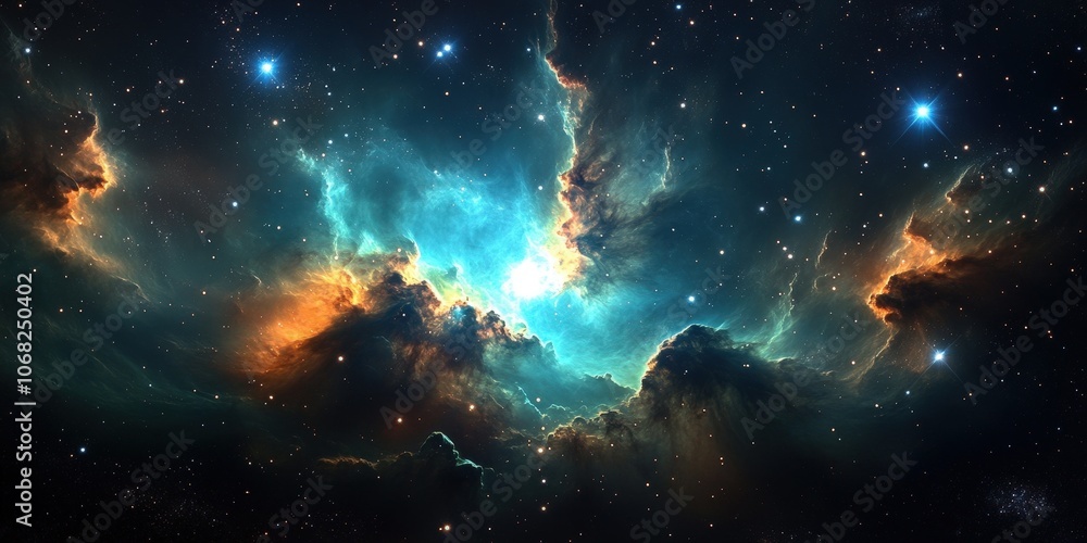 Stunning Celestial Scene of Cosmic Clouds and Stars