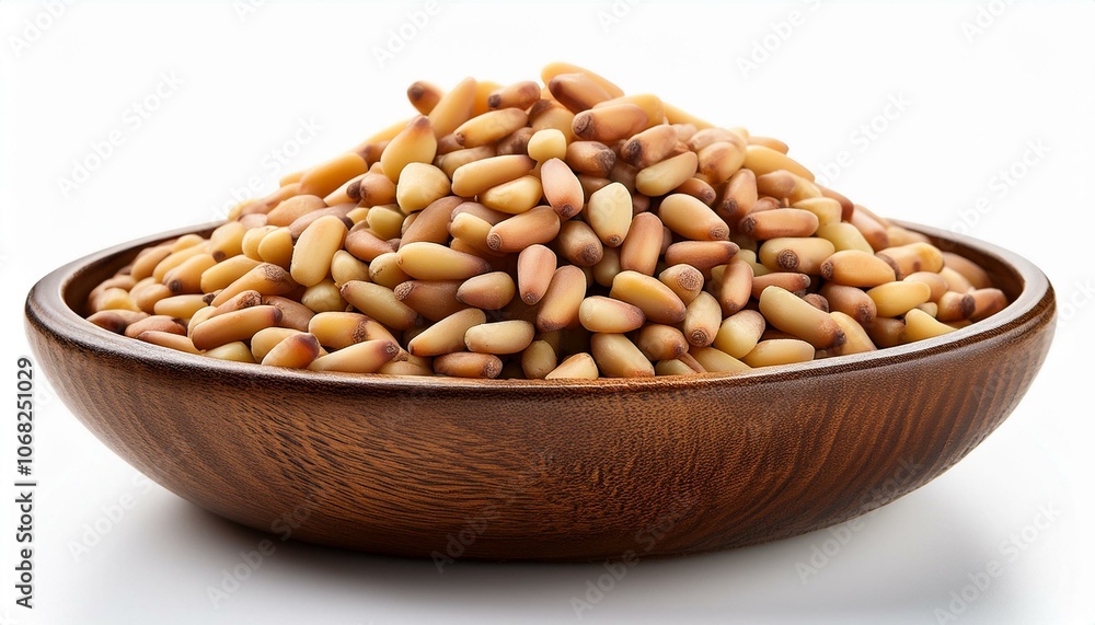 Pine Nuts in a bowl isolate on White background Pine Nuts in a bowl isolate on White background