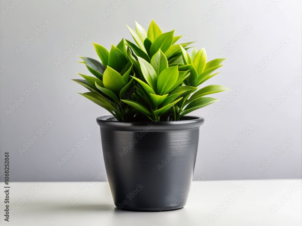 Artificial House Plant in Black Pot Isolated on White Background - Perfect for Home Decor, Interior Design, and Minimalist Aesthetic Artificial House Plant in Black Pot Isolated on White Background - Perfect for Home Decor, Interior Design, and Minimalist Aesthetic