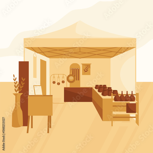 Illustration of Artisanal Market Stall