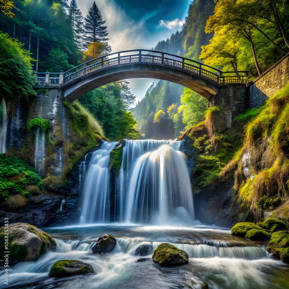 bridge water fall view bridge water fall view