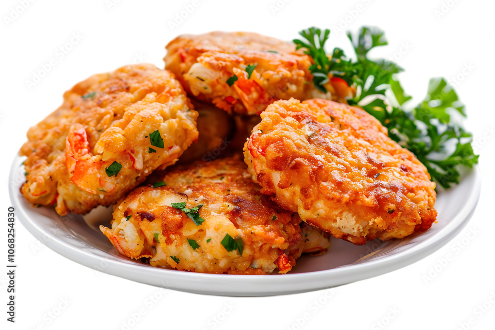 Crab Cakes Delectable A plate of golden brown crab cakes Crab Cakes Delectable A plate of golden brown crab cakes