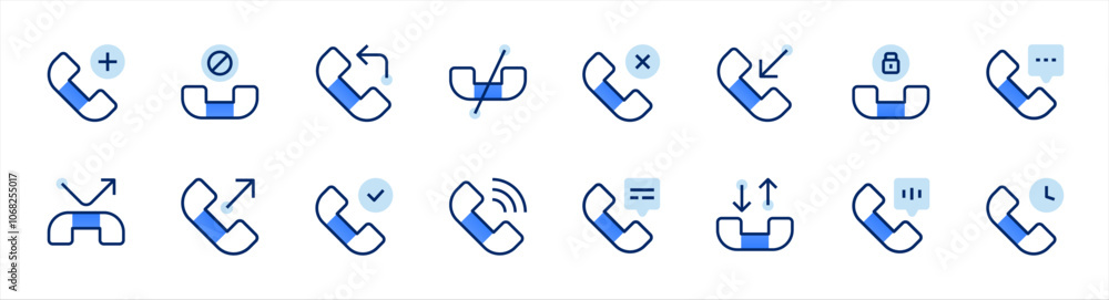 Set of phone icons. 16 sets of phone icons. Phone icons. Simple line color phone icons Set of phone icons. 16 sets of phone icons. Phone icons. Simple line color phone icons
