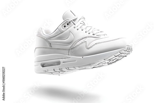 Obraz na płótnie Air Max 1: White Sneaker Floating in Mid-Air