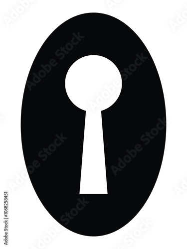 Keyhole icon. Silhouette of keyhole icon symbol. Keyhole icon isolated on white background. Door, lock, key flat simple stylish symbol. Vector illustration.