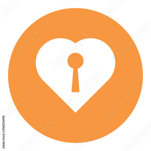 Keyhole icon. Silhouette of keyhole icon symbol with heart. Keyhole icon isolated on white background. Door, lock, key flat simple stylish symbol. Vector illustration.