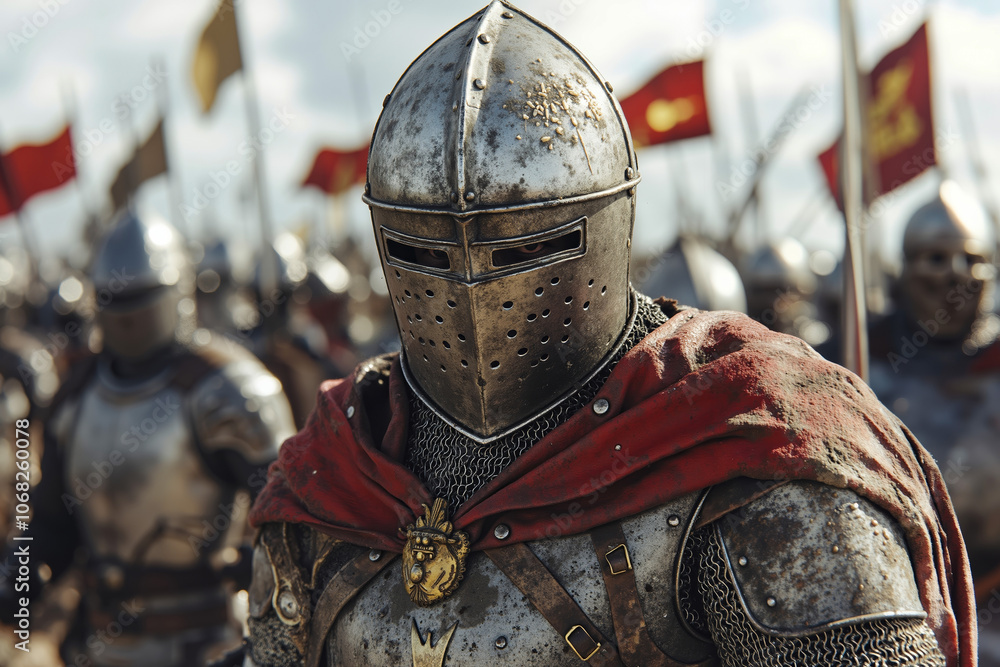 Fototapeta premium A group of men in armor standing next to each other