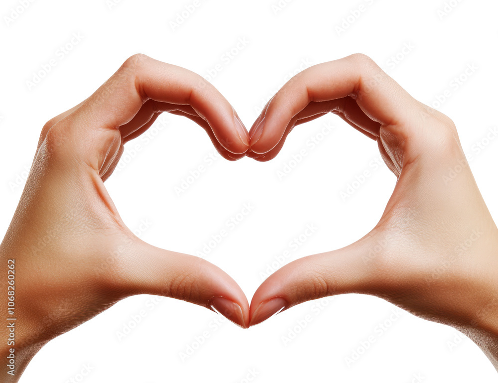 Woman hands showing heart gesture isolated on transparent background Woman hands showing heart gesture isolated on transparent background