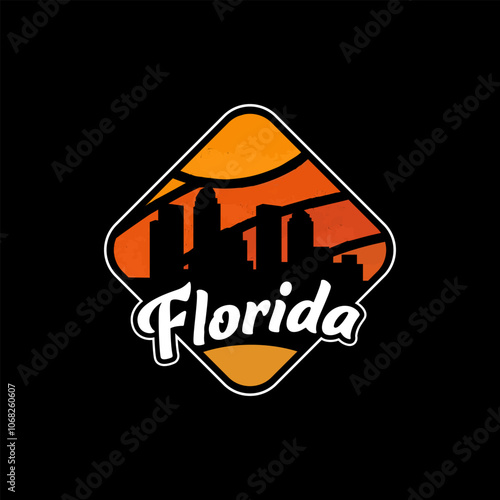 Wallpaper Mural Fun vector design of Florida city silhouette suitable for stickers or prints Torontodigital.ca