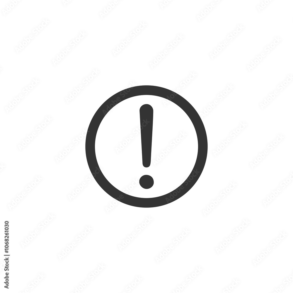 The attention icon. Danger symbol icon isolated on transparent background The attention icon. Danger symbol icon isolated on transparent background