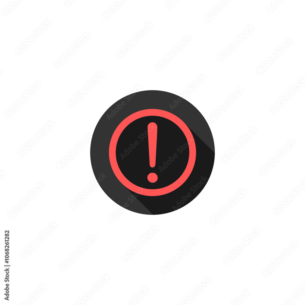 The attention icon. Danger symbol icon isolated on transparent background The attention icon. Danger symbol icon isolated on transparent background