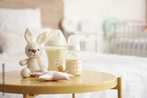 Bottles of baby milk formul...