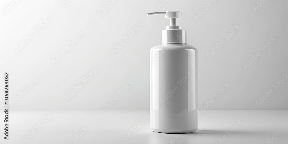 Elegant Plastic White Bottle with Pump Dropper for Medicine and Cosmetics Cream Gel Skin Care Liquid Soap Shampoo Lotion Packaging Mockup Isolated on Crisp White Background Elegant Plastic White Bottle with Pump Dropper for Medicine and Cosmetics Cream Gel Skin Care Liquid Soap Shampoo Lotion Packaging Mockup Isolated on Crisp White Background