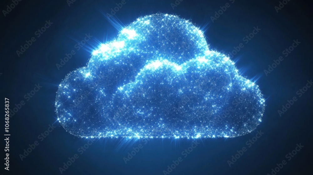 Digital clouds network lines represents cloud computing infrastructure Digital clouds network lines represents cloud computing infrastructure