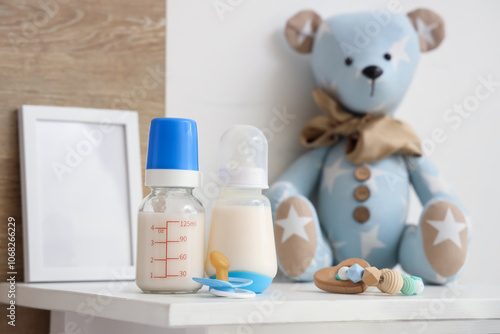 Bottles of baby milk formul...