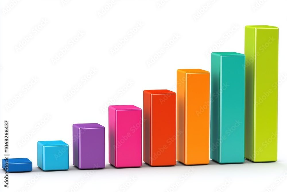 a bar chart with rising data points, business growth and progress, financial success concept, isolated on white background a bar chart with rising data points, business growth and progress, financial success concept, isolated on white background