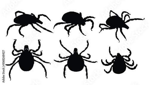The Set of silhouettes of a ticks.
