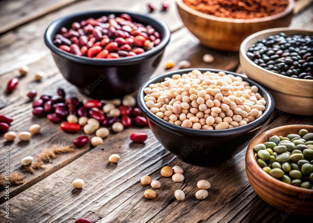 Captivating Bokeh Effect of Purine Foods: A Colorful Display of Nutritious Ingredients like Beans, Peas, and Lentils in a Soft-Blurred Background for Culinary Inspiration Captivating Bokeh Effect of Purine Foods: A Colorful Display of Nutritious Ingredients like Beans, Peas, and Lentils in a Soft-Blurred Background for Culinary Inspiration
