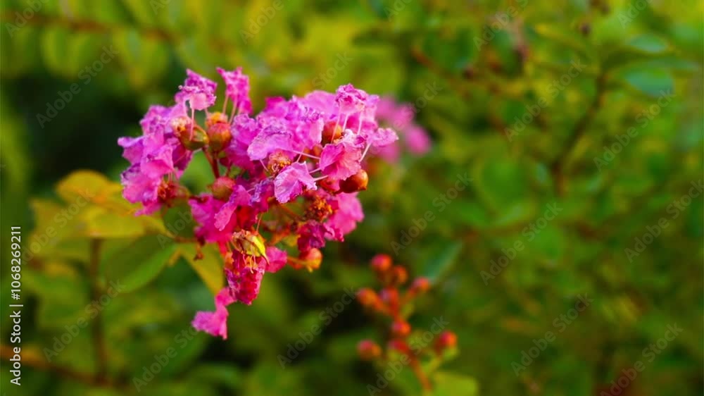 Beautiful small pink flowers of tree sway slightly in wind, sharp gust of wind shifts them to right with branches, Natural environment close-up, flower garden. Relaxing footage for visual relaxation Beautiful small pink flowers of tree sway slightly in wind, sharp gust of wind shifts them to right with branches, Natural environment close-up, flower garden. Relaxing footage for visual relaxation