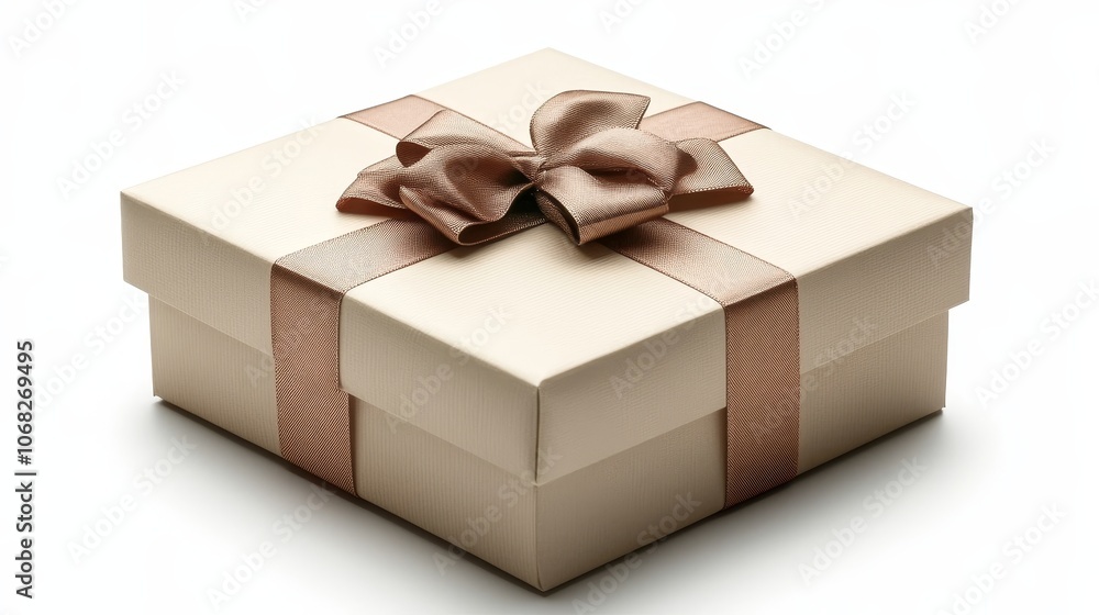 A light beige gift box placed on a white background symbolizes simplicity and elegance, making it the perfect gift for any occasion, celebration, or special event. A light beige gift box placed on a white background symbolizes simplicity and elegance, making it the perfect gift for any occasion, celebration, or special event.
