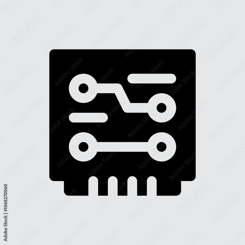 Printed Circuit Board Computer and Hardware Icons Printed Circuit Board Computer and Hardware Icons