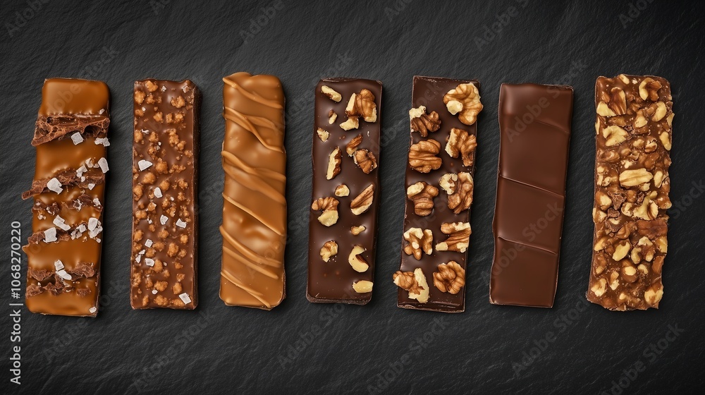 Assorted Chocolate and Nut Bars Display