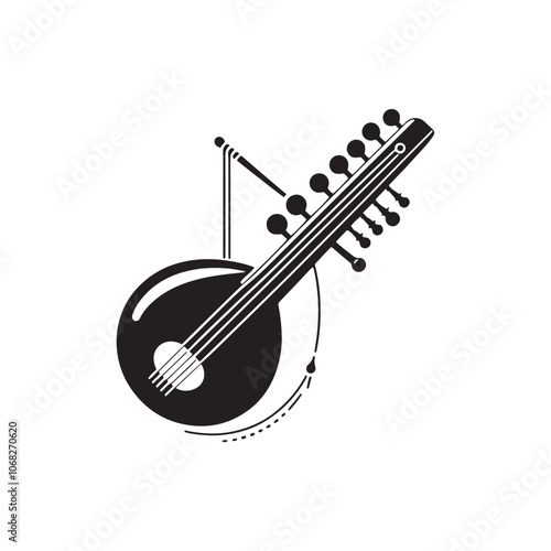 Vector Of Santur - Minimalist Santur Silhouette - Illustration Of Santur Instrument.